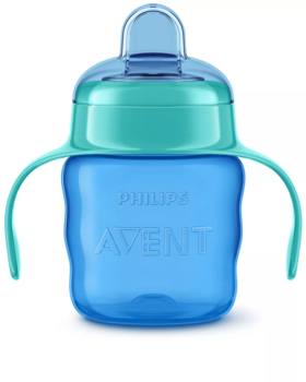 Philips Avent Easy Sip mācību krūzīte ar rokturiem, 6M+, 200ml, silikona snīpis, zaļa (SCF551/05)