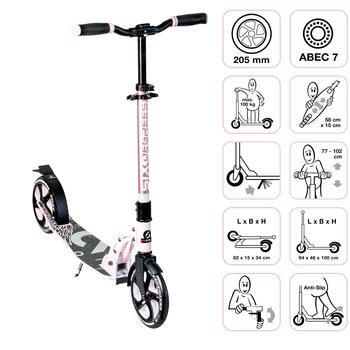 Six Degrees Scooter skrejritenis 205 mm, pastell-pink (AU 569)