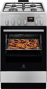Electrolux gāzes plīts ar elektrisko cepeškrāsni SteamBake, nerūsoša tērauda, 50cm (LKK560228X)