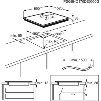 Electrolux keramiskā plīts virsma (EHF6232FOK)