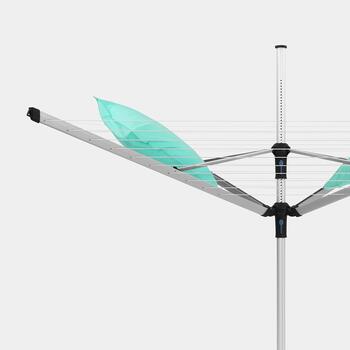 BRABANTIA rotējošs veļas žāvētājs, 50m, met.stipr+pārv+soma, Metallic Grey (100246)