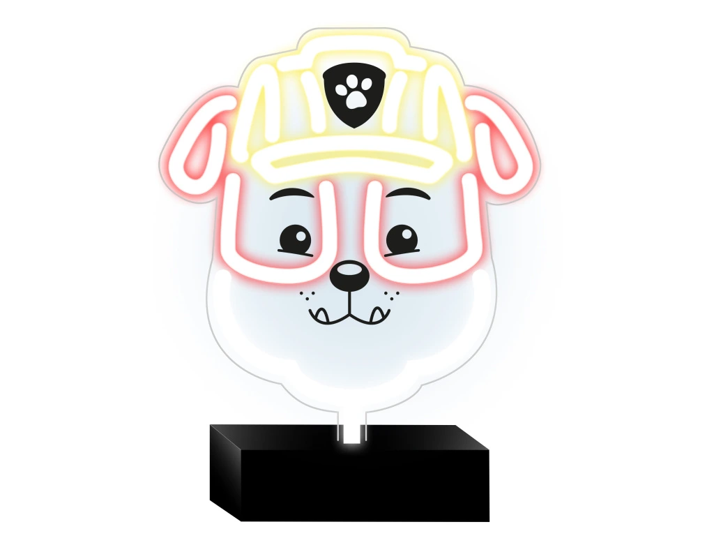 PAW PATROL Led neona lampa uz statīva bērniem, Ķepu patruļa-Rubble (29672)
