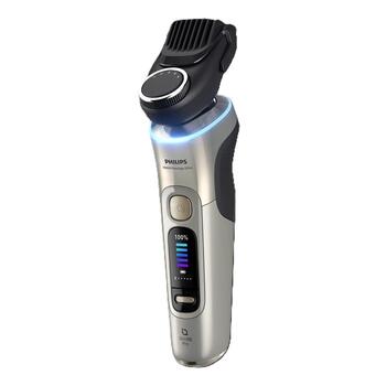 PHILIPS i9000 Prestige Ultra Elektroskuveklis mitrai/sausai skūšanai (lādējams), baltais zelts (XP9403/31)
