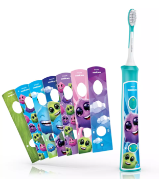 Sonicare zobu birste bērniem 3+ ar bluetooth un 8 maināmiem dizainiem, zils (HX6322/04)