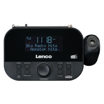 Lenco radio pulkstenis ar projekciju, melns (CR-615BK)