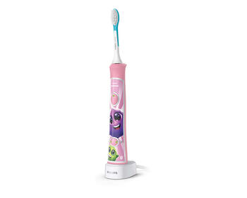 Sonicare zobu birste bērniem ar bluetooth un 8 maināmiem  dizainiem, rozā (HX6352/42)
