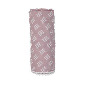 Lodger Swaddle Tribe Muslin kokvilnas autiņš, 120x120 cm, Rose (SWT 107)