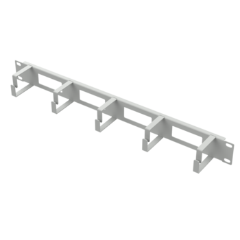 Rack 19" 1U kabeļu organizators 5 metāla gredzeni PELĒKS (011590)