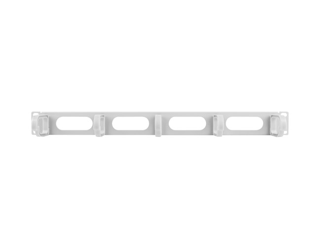 Rack 19" 1U kabeļu organizators 5 plastmasas gredzeni PELĒKS (010326)