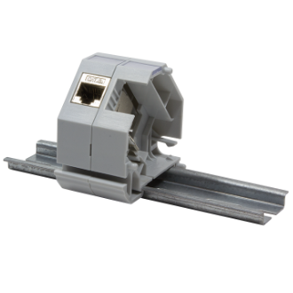DIN-Rail adapteris 1xRJ45 Keystone modulim PELĒKS (009558)