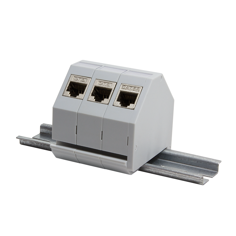DIN-Rail adapteris 1xRJ45 Keystone modulim PELĒKS (009558)