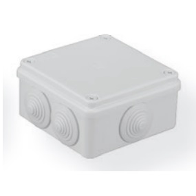 S-BOX 106 WH ~ Sadales kārba ar sānu gumijam balta IP65 100x100x50mm (007948)