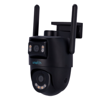 UHO P2S-M33F34 BLACK ~ Uniarch WiFi/IP камера с двумя объективами 3MP 4мм / 3MP 2.8мм (IR + WHITE LED) / Совместим с UNV NVR (012689)