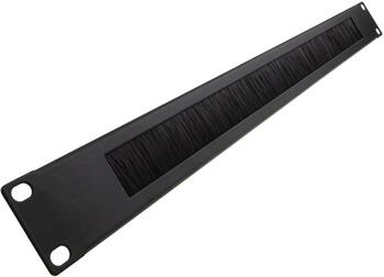 Rack brush panel 19'', 1U, black (008852)