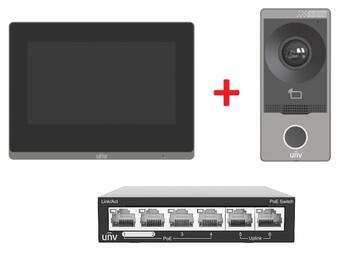 KIT/201S/372S/NSW2020 ~ UNV Комплект IP домофонии + 32ГБ карта памяти + PoE коммутатор (012062)