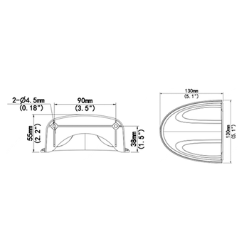 UV-HS-205S ~ Sienas plastikāta kronšteins 130 x 130 x 55mm (012511)