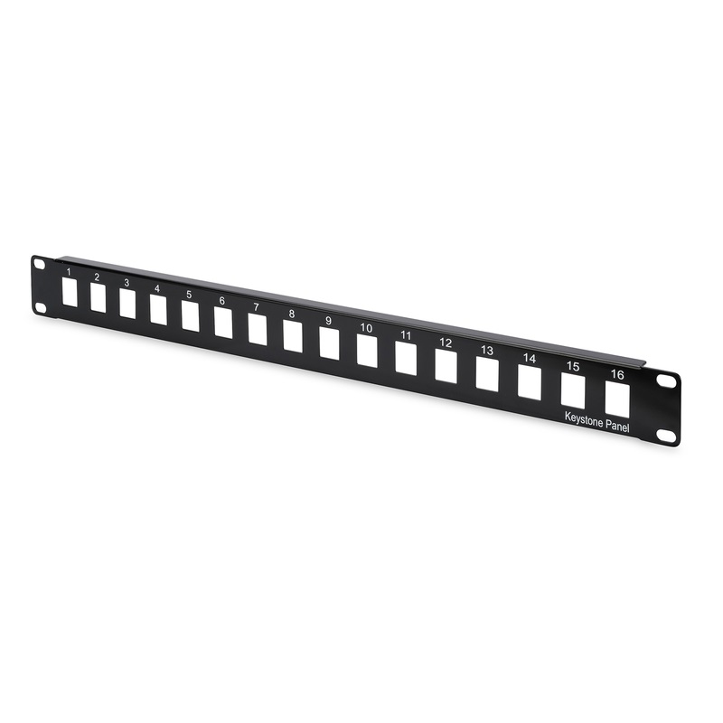 KEYSTONE panelis 1U-19" 16 porti MELNS (008955)