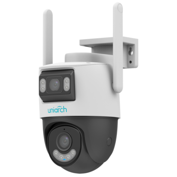 UHO P2S-M55F34 ~ Uniarch WiFi/IP камера с двумя объективами 5MP 4мм / 5MP 2.8мм (IR + WHITE LED) / Совместим с UNV NVR (012297)