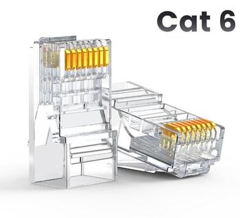 RJ45 CAT6 UTP apzeltītie spraudņi 10gab./iepak. (011542)