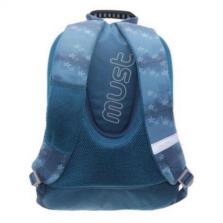 MUST Energy серии Универсальный Школьный Рюкзак с 3 отделениями на молниях (33x16x45см) Синий с цветным принтом крышечек (000579507)