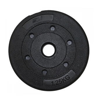 SportVida Прорезиновый Дисковый вес - ''Блин'' - для грифа 1.25кг. с 26mm дыркой по середине (1шт.) Черный (SV-HK0095)