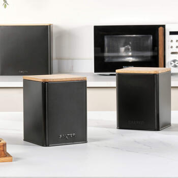 Salter BW12898EU7 Toronto 3-Piece Canister Set Black
