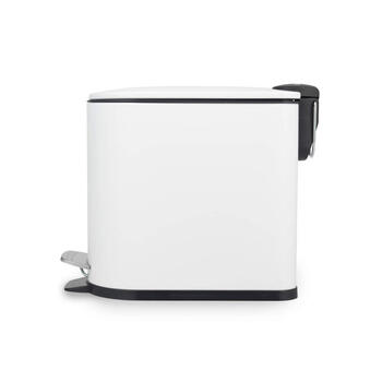 Beldray LA036690WHTPEU7 Slimline D-Shaped Pedal Bin 5-Litre, White