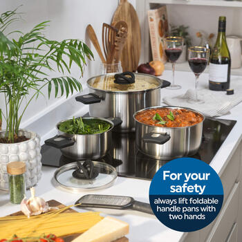 Salter BW14354 Stack-In Stainless Steel 3 Piece (16/22/24 cm) Stockpot Set