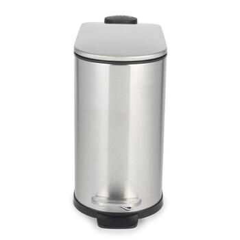 Beldray LA036683SSPEU7 Slimline D-Shaped Pedal Bin 5-Litre, Silver