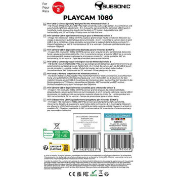 Subsonic Playcam 1080 2in1 HD Mini Camera For Nintendo Switch 2 Red