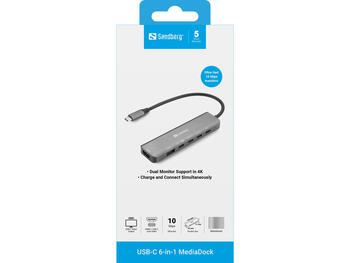 Sandberg 136-77 USB-C 6-in-1 MediaDock