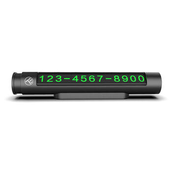 Tellur Temporary Car Parking Card For Two Phone Numbers Metallic Black