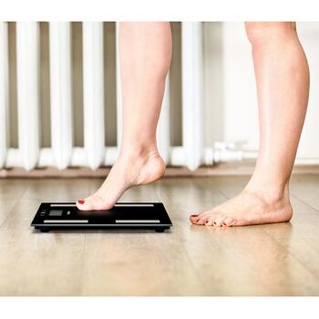 Salter 9150 BFEU12 Glass Analyser Bathroom Scales, Black