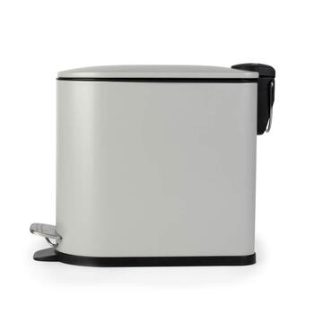 Beldray LA036690GRYPEU7 Slimline D-Shaped Pedal Bin 5 Litre, Grey
