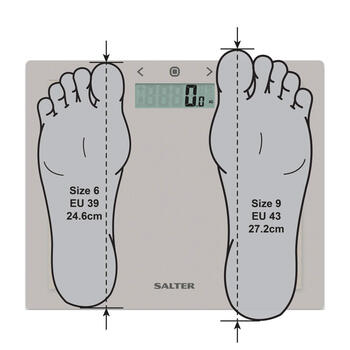 Salter 9113 GFEU12 Compact Glass Analyser Bathroom Scales, Grey