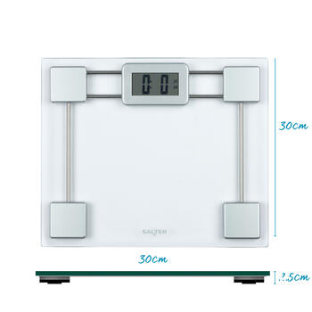 Salter 9081 SVFEU12 Glass Electronic Bathroom Scale, Silver/Transparent
