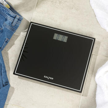 Salter 9207 BCFEU12 Compact Electronic Bathroom Scale, Black