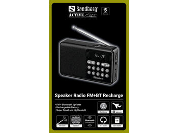 Sandberg 421-18 Speaker Radio FM+BT Recharge