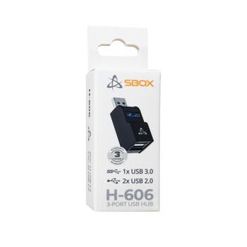 Sbox H-606 3 Port USB-A (1x 3,0,  2x 2,0)