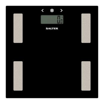 Salter 9150 BFEU12 Glass Analyser Bathroom Scales, Black
