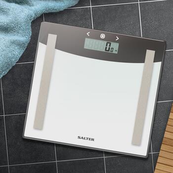 Salter 9137 SVWH3REU16 Silver White Glass Analyser Scale