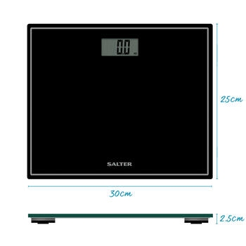 Salter 9207 BCFEU12 Compact Electronic Bathroom Scale, Black