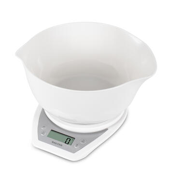 Salter 1024 WHDR14EU16 Digital Kitchen Scale & Dual Pour Bowl - White