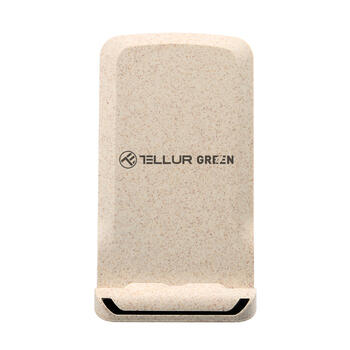 Tellur Green Qi wireless fast desk charger, 15W, Cream