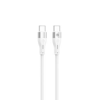 Tellur Silicone Type-C to Type-C Cable PD60W 1m White