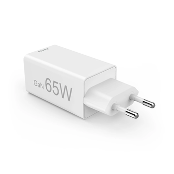 Hama 00201996 Fast Charger GaN, 2x USB-C, 1x USB-A, Mini Charger, PD, 65W, White
