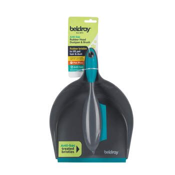 Beldray LA034191UFPEU7 Anti-bac Pet Plus+ Rubber Head Dustpan & Brush Set