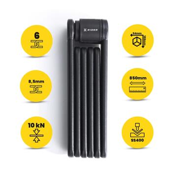 XRIDER XR00FL01 Segmented Folding Bike Lock for Frame