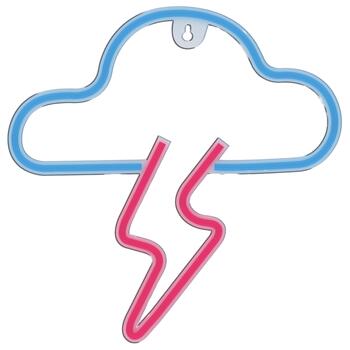 Manta SNL71BL Style Neon Lights CLOUD WITH LIGHTNING Blue-Pink