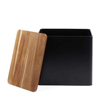 Salter BW128991 Toronto Bread Bin, Black/Wooden